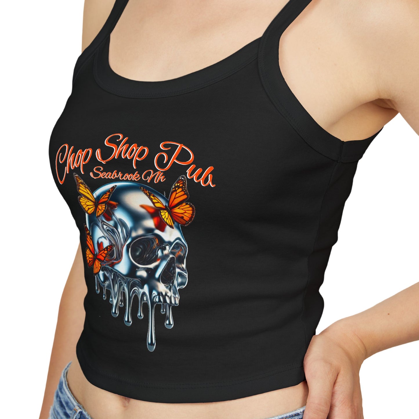 Chrome Skull Spaghetti Tank